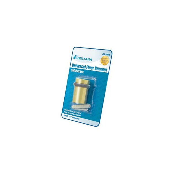 Deltana 2 Height Round Universal Floor Bumper Polished Brass Blister Pack UFB5000BP3 - main